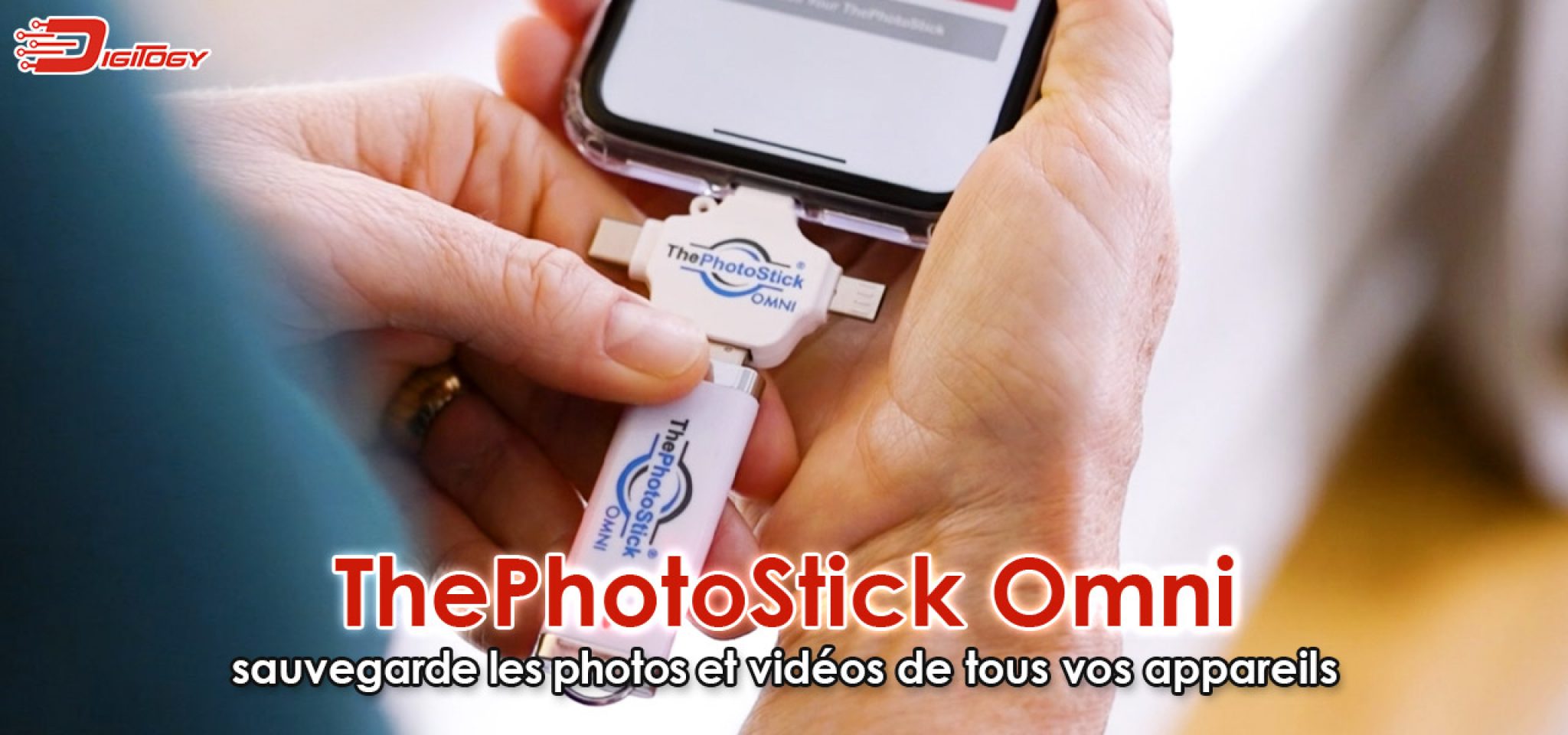 ThePhotoStick Omni Clé USB 32 Go – Sauvegarde photo et vidéo pour iPhone, Android, Mac et PC – Connexion multiport pour stocker et transférer facilement des fichiers