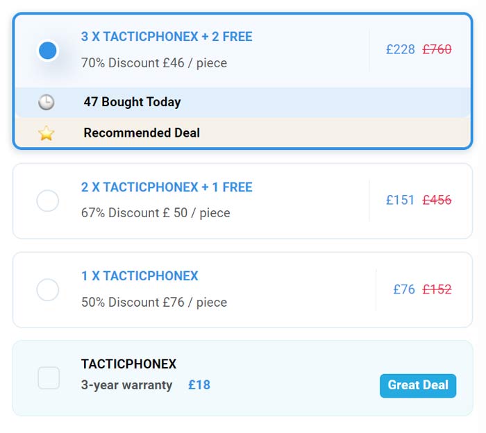 tacticphonex Price and Discount Offer