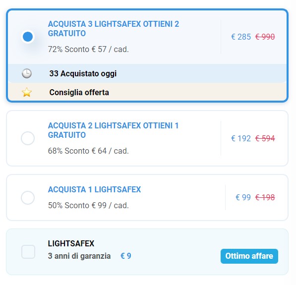 lightsafex prezzo