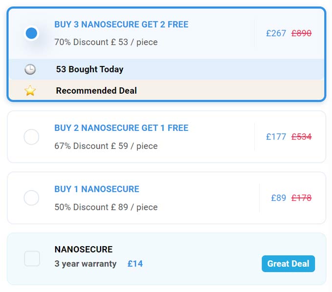 nano secure price